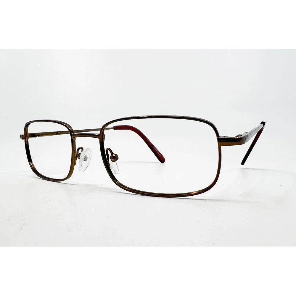 Hilco SG302 Eyeglass Frames Mens Bronze Rectangle Metal 140 52-17-140